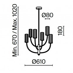 ARCO 6 x G9 lampa wisząca