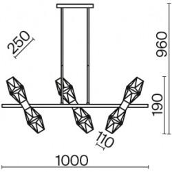 Coctail time pozioma lampa wisząca
