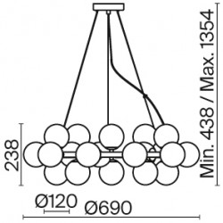 Dallas G9 x 25 lampa wisząca