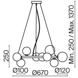 Dallas G9 x 11 lampa wisząca