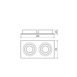 Loonari CROSTI MODI DUE SQ - oprawa wpuszczana czarna do salonu i biura