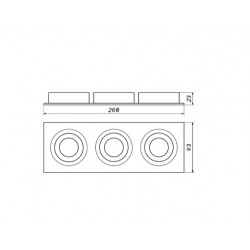 Loonari CROSTI MODI TRE - oprawa wpuszczana czarna do salonu i biura