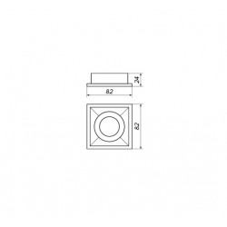 Loonari CROSTI QUBO SQ - oprawa wpuszczana czarna do salonu i biura