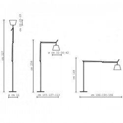 Artemide Tolomeo Mega Lampa Stojaca Pergaminowa
