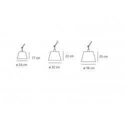 Artemide Tolomeo Decentrata Lampa Wiszaca Pergaminowa
