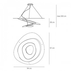 Artemide Pirce LED Lampa Wiszaca Biala