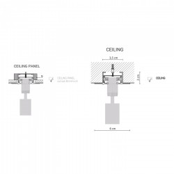PROFILE RECESSED TRACK 1 METRE black