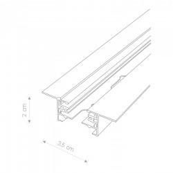 PROFILE RECESSED TRACK 1 METRE black