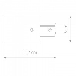 PROFILE RECESSED POWER END CAP black