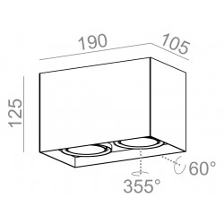SQUARES next 50x2 LED natynkowy